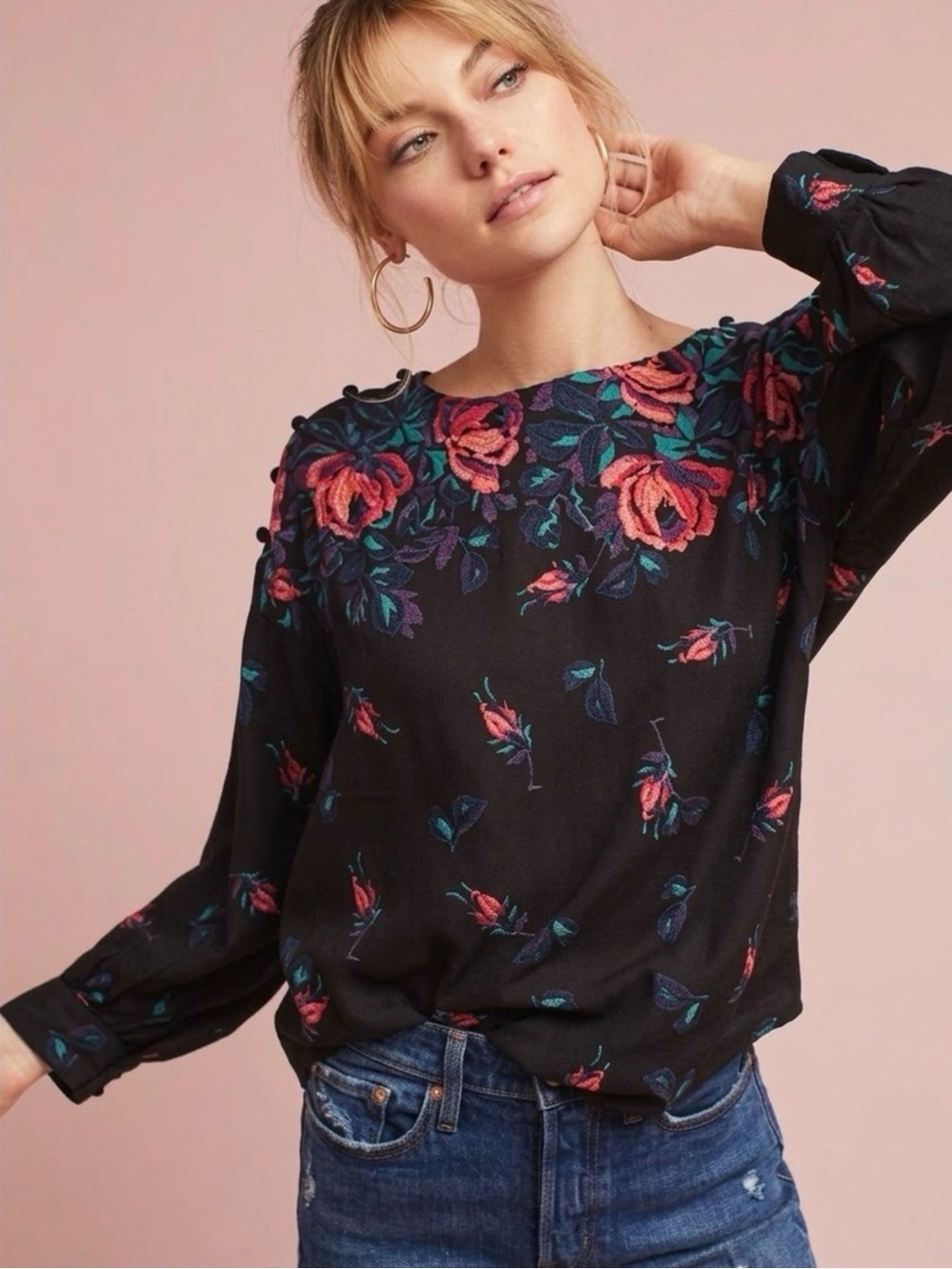 Maeve Gardenia Boat Neck Top